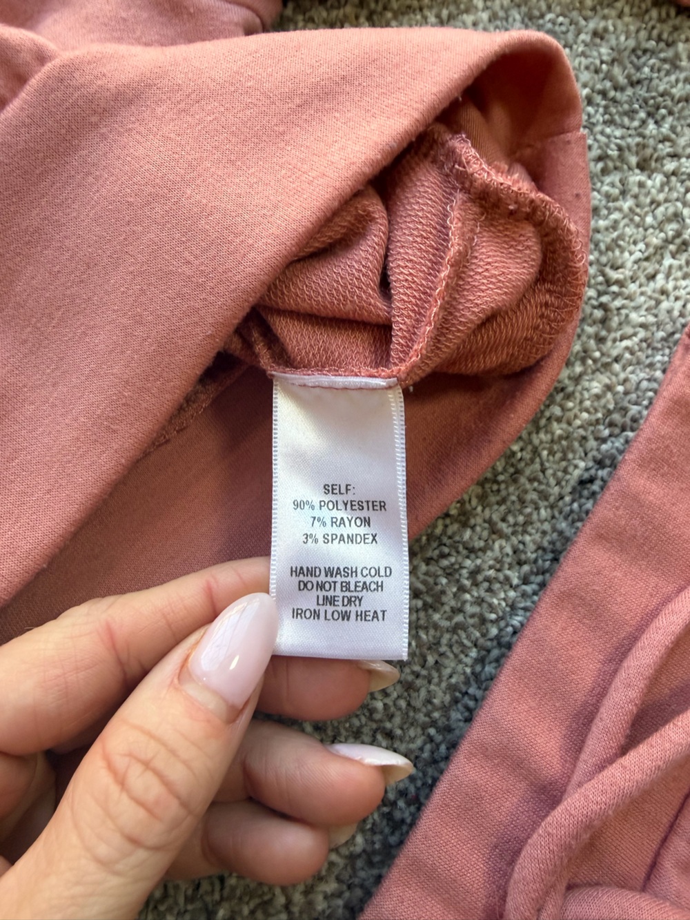 Lulu's Dusty Rose Gold Pink Cropped Hooded Sweatshirt & Midi Skirt Set Size XS - Picture 8 of 15
